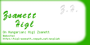 zsanett higl business card